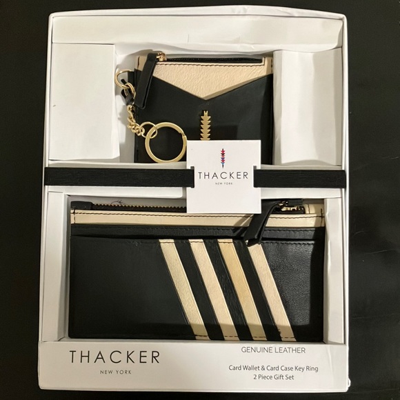 THACKER Handbags - NWT NIB THACKER New York Card Wallet & card case key ring 2-pc gift set leather